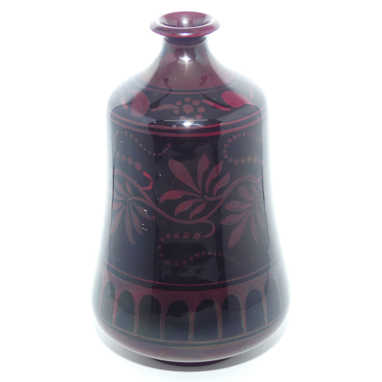 Bernard Moore Pottery Flambe Foliage vase by Cecily H Jackson