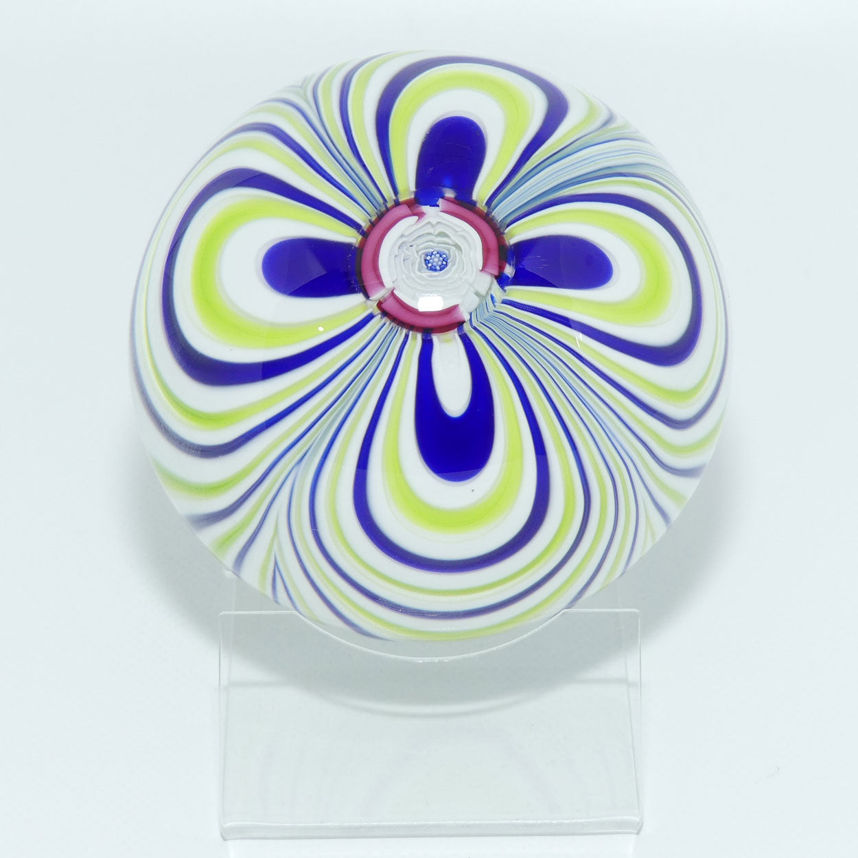 John Deacons Scotland Blue White and Green Marbrie paperweight