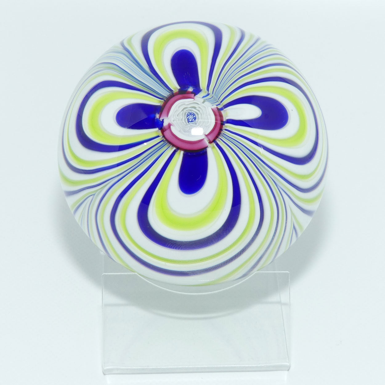 John Deacons Scotland Blue White and Green Marbrie paperweight