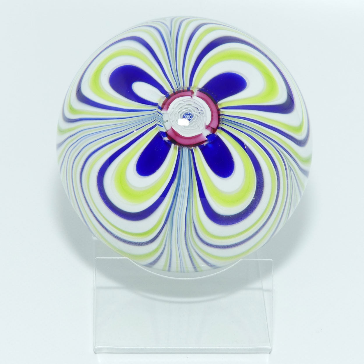 John Deacons Scotland Blue White and Green Marbrie paperweight