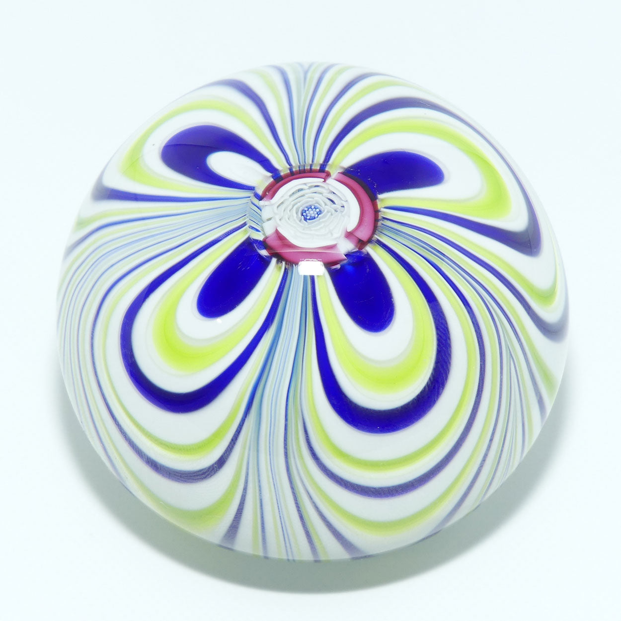 John Deacons Scotland Blue White and Green Marbrie paperweight