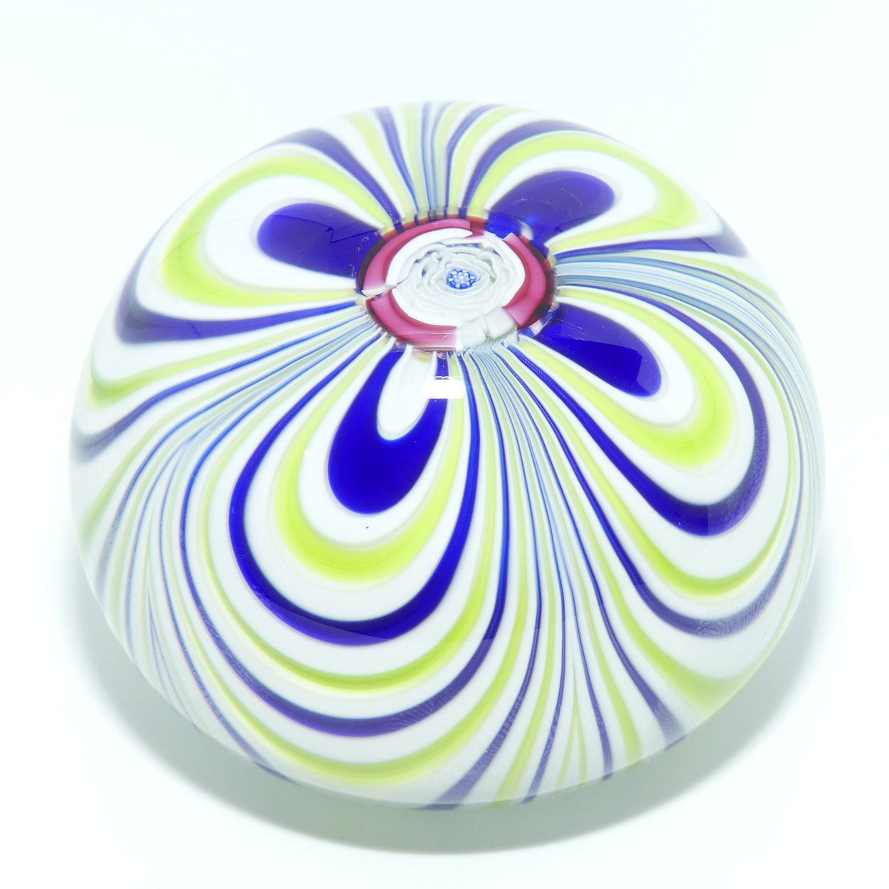 John Deacons Scotland Blue White and Green Marbrie paperweight