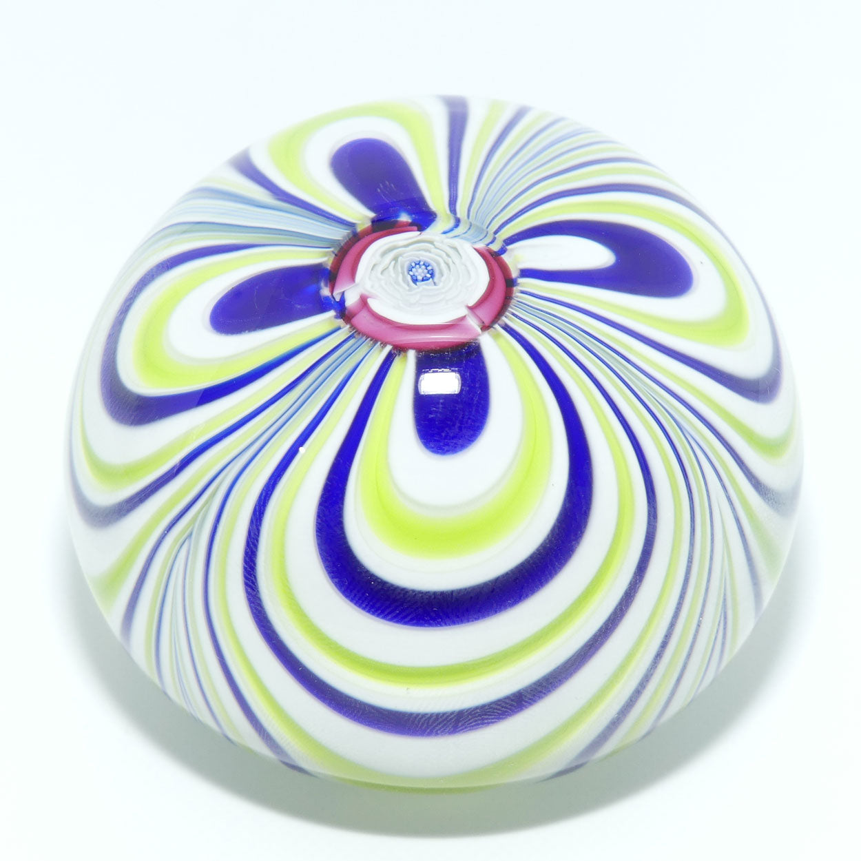 John Deacons Scotland Blue White and Green Marbrie paperweight