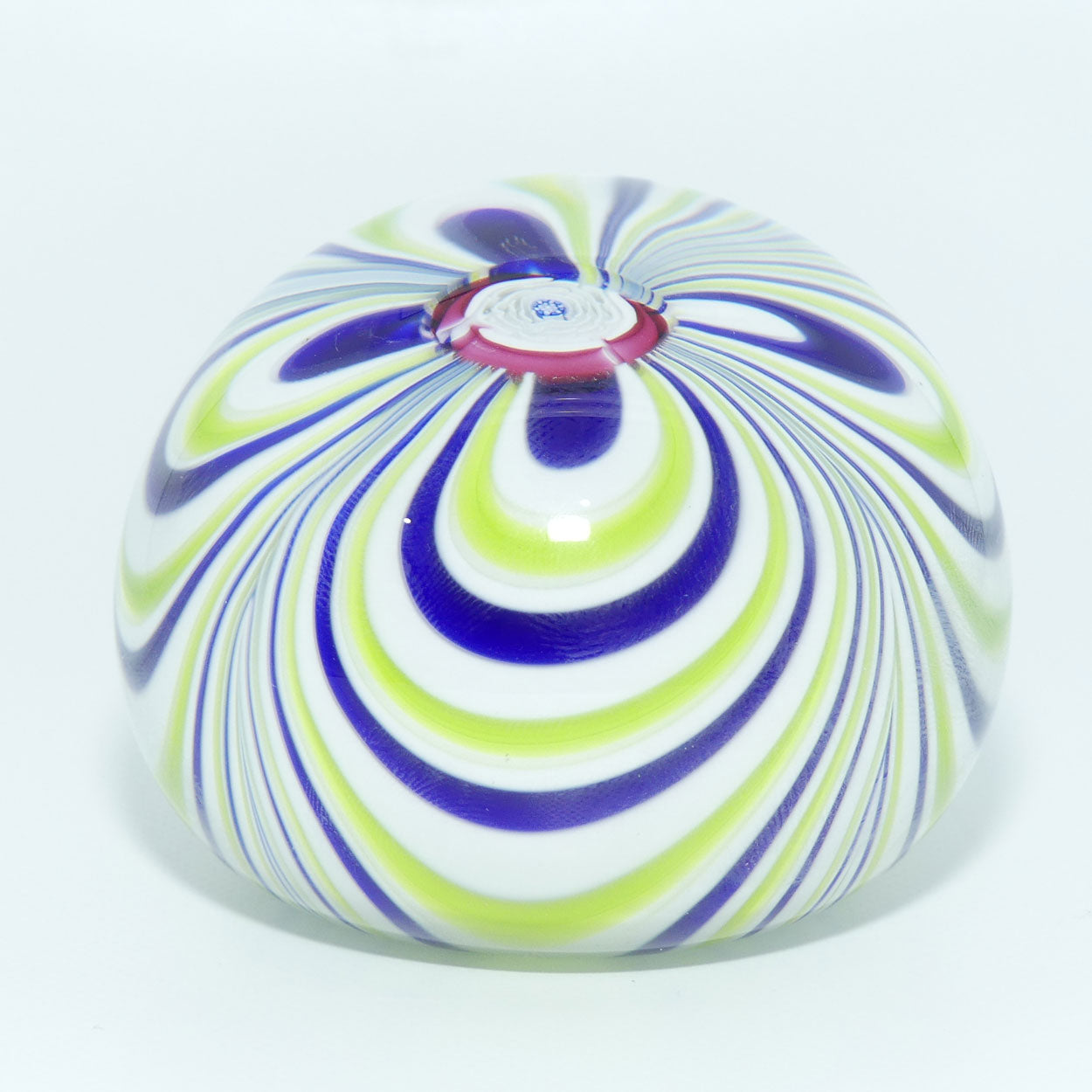 John Deacons Scotland Blue White and Green Marbrie paperweight