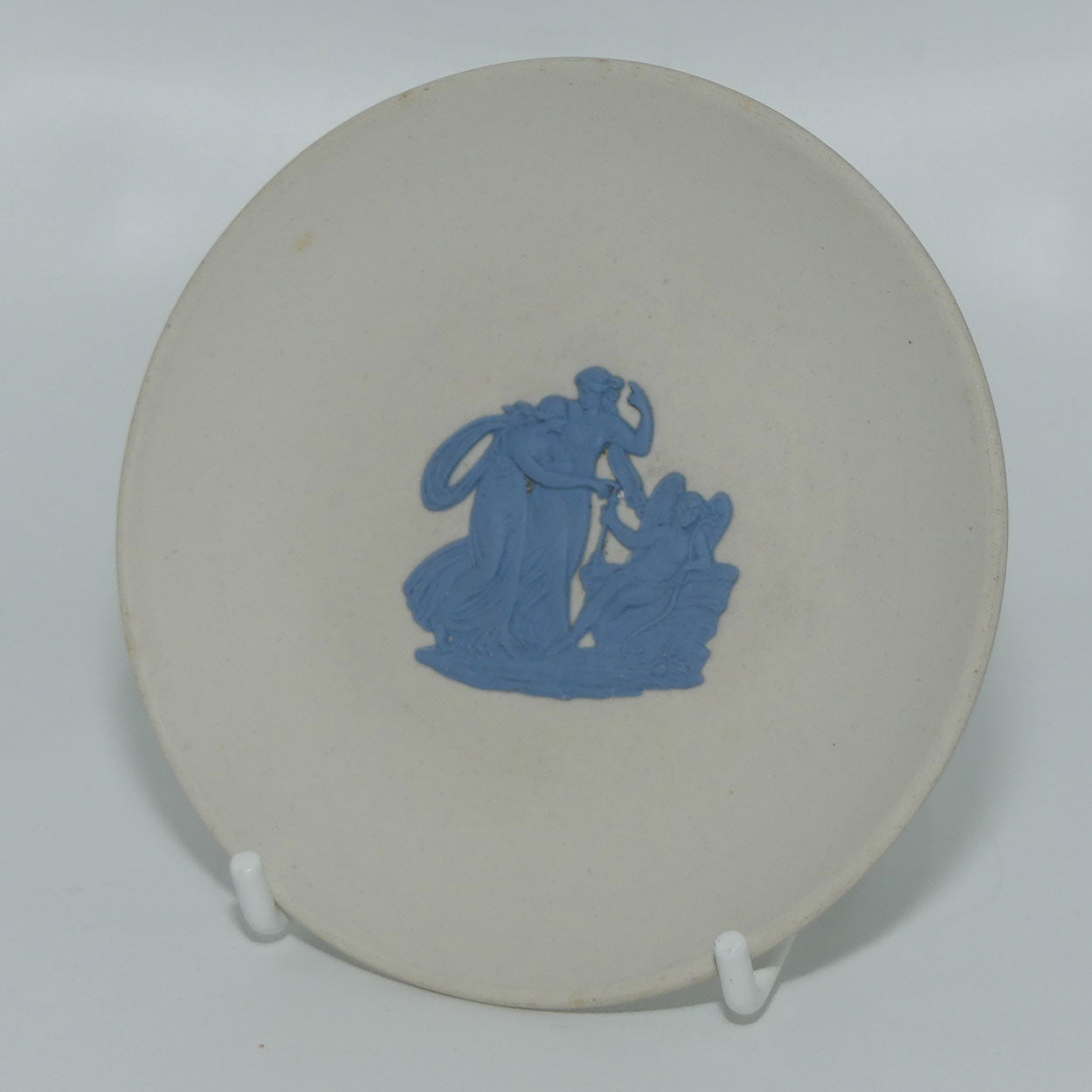 Wedgwood Jasper | Pale Blue On White | Grecian Maidens Cameo miniature plate