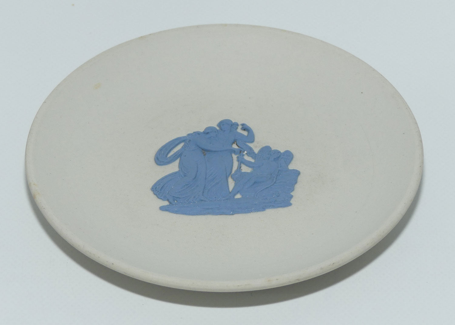 Wedgwood Jasper | Pale Blue On White | Grecian Maidens Cameo miniature plate