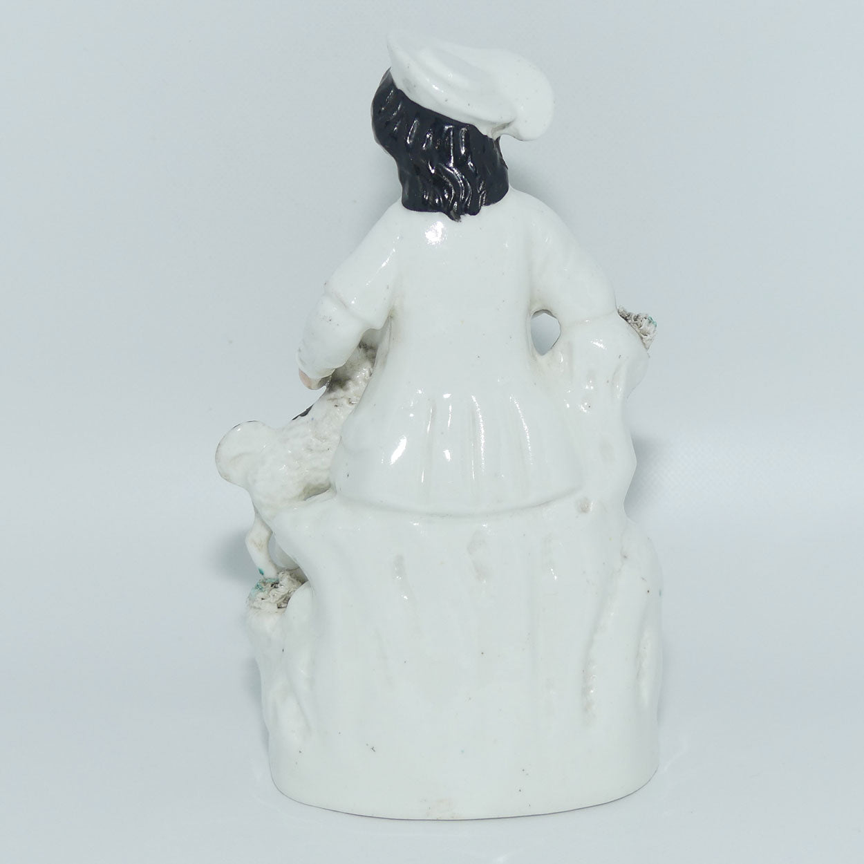 early 19th Cent Staffordshire Porcelain Boy with Begging Spaniel