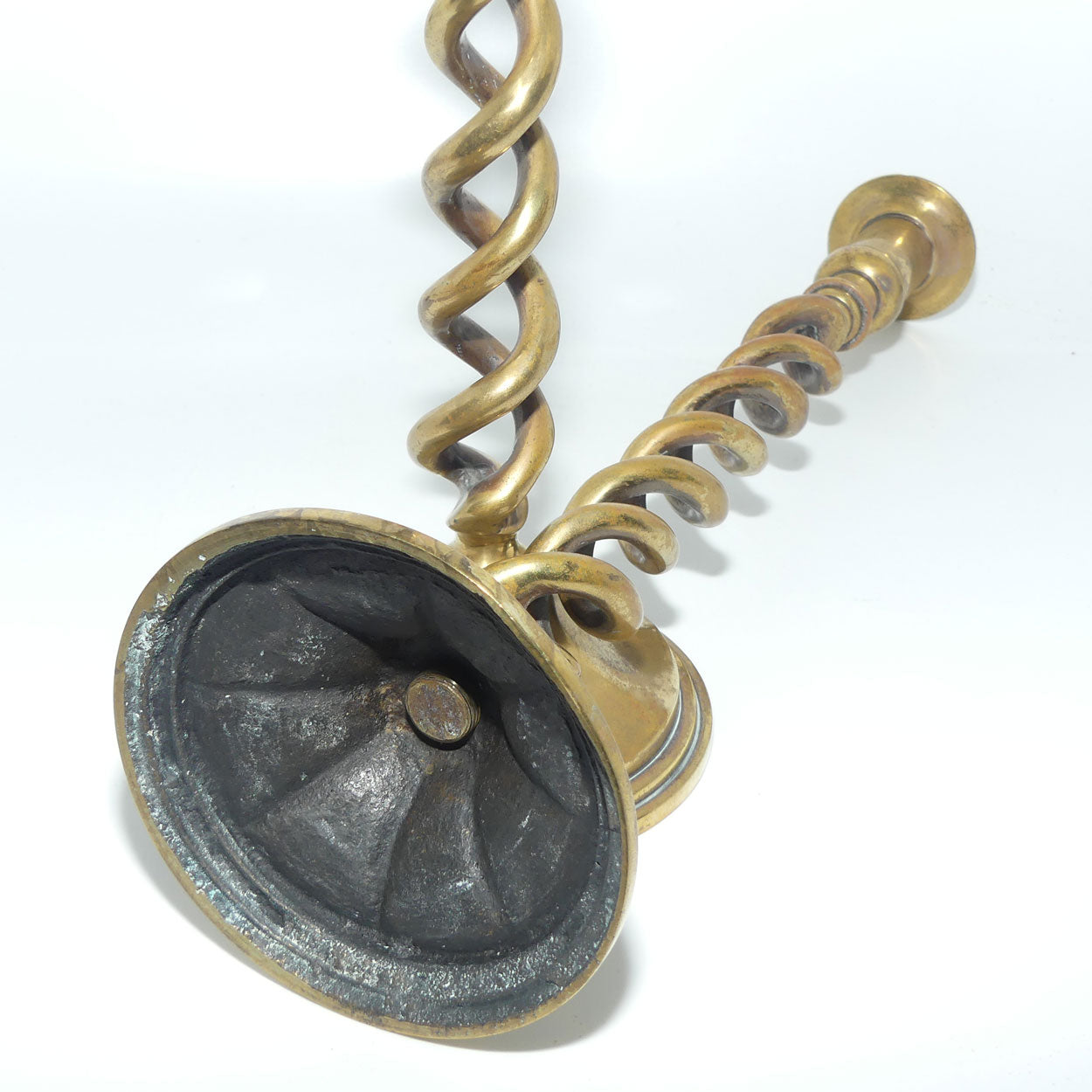 Pair of Brass Open Barley Twist candlesticks | 15 inch | 38cm tall