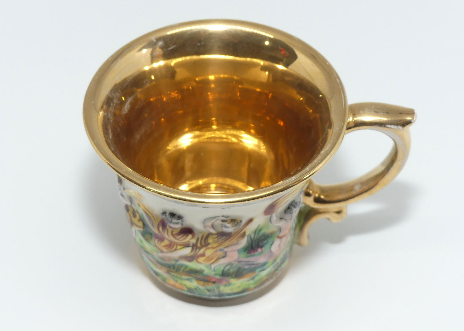 Capo DiMonte Italy figural tea duo