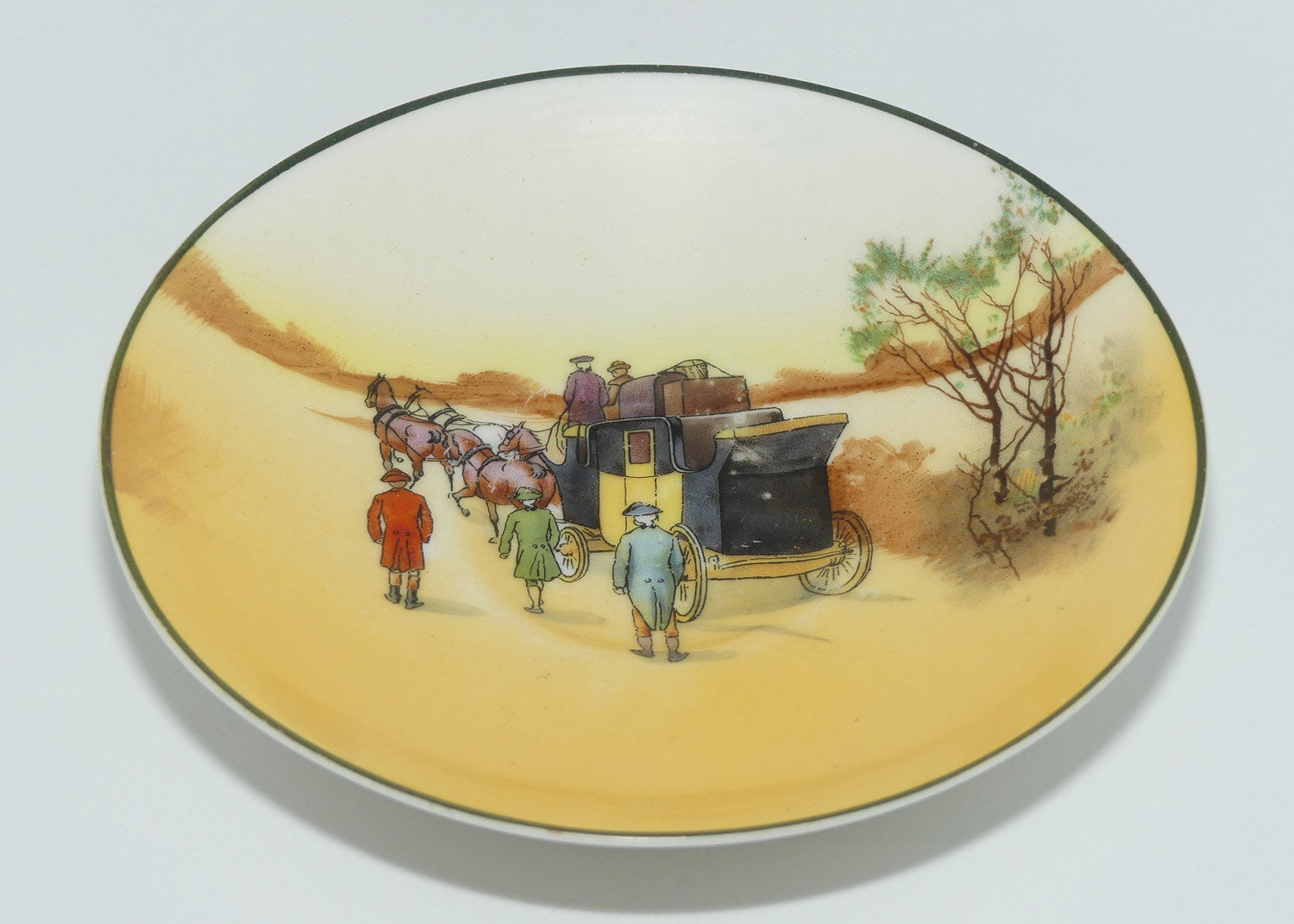 Royal Doulton Coaching Days Cecil shape trio E3804 | Square Plate #2