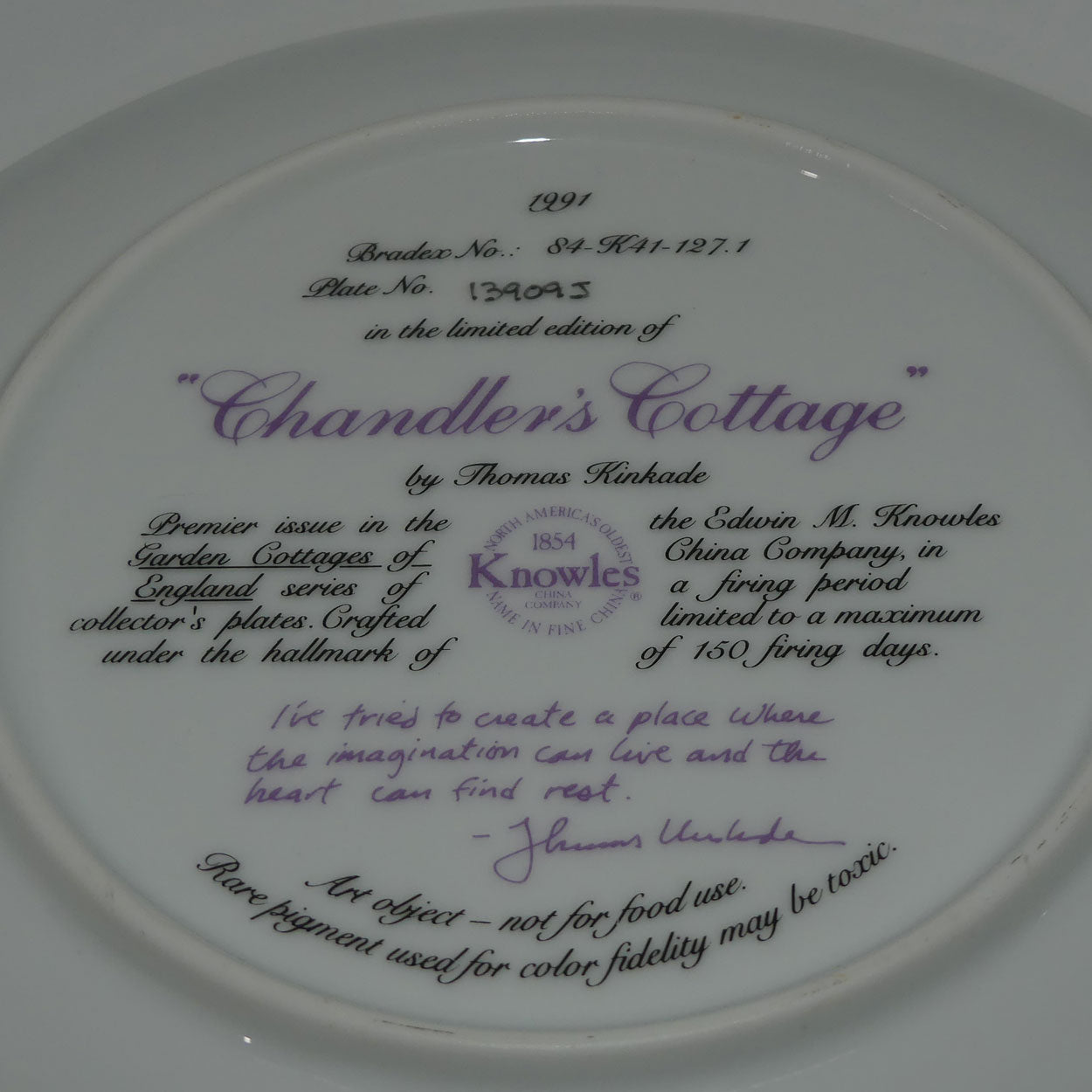 bradex-84-k41-127-1-plate-garden-cottages-of-england-chandlers-cottage