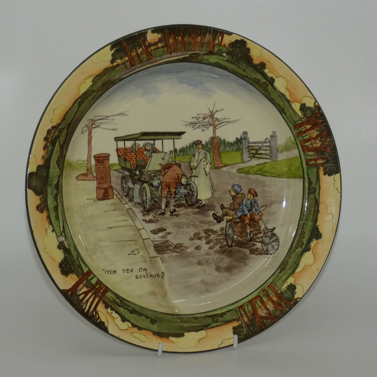 royal-doulton-early-motoring-chop-plate-d2406-itch-yer-on