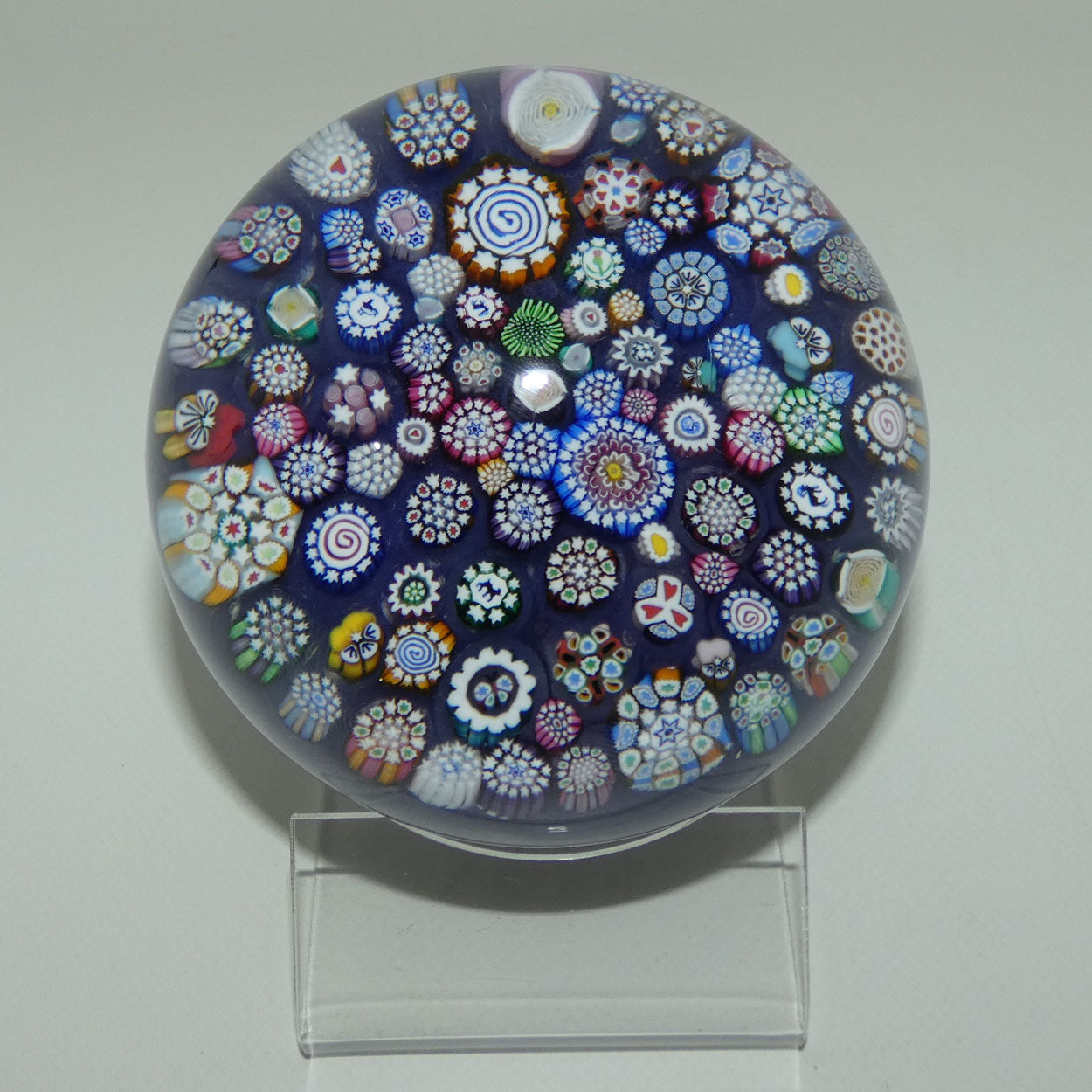 john-deacons-scotland-complex-closepack-millefiori-magnum-paperweight-mauve