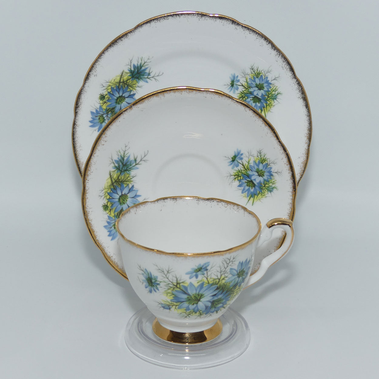Royal Stafford Bone China Cornflower pattern trio