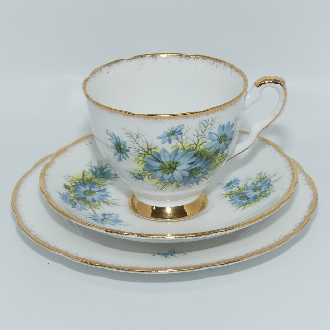 Royal Stafford Bone China Cornflower pattern trio
