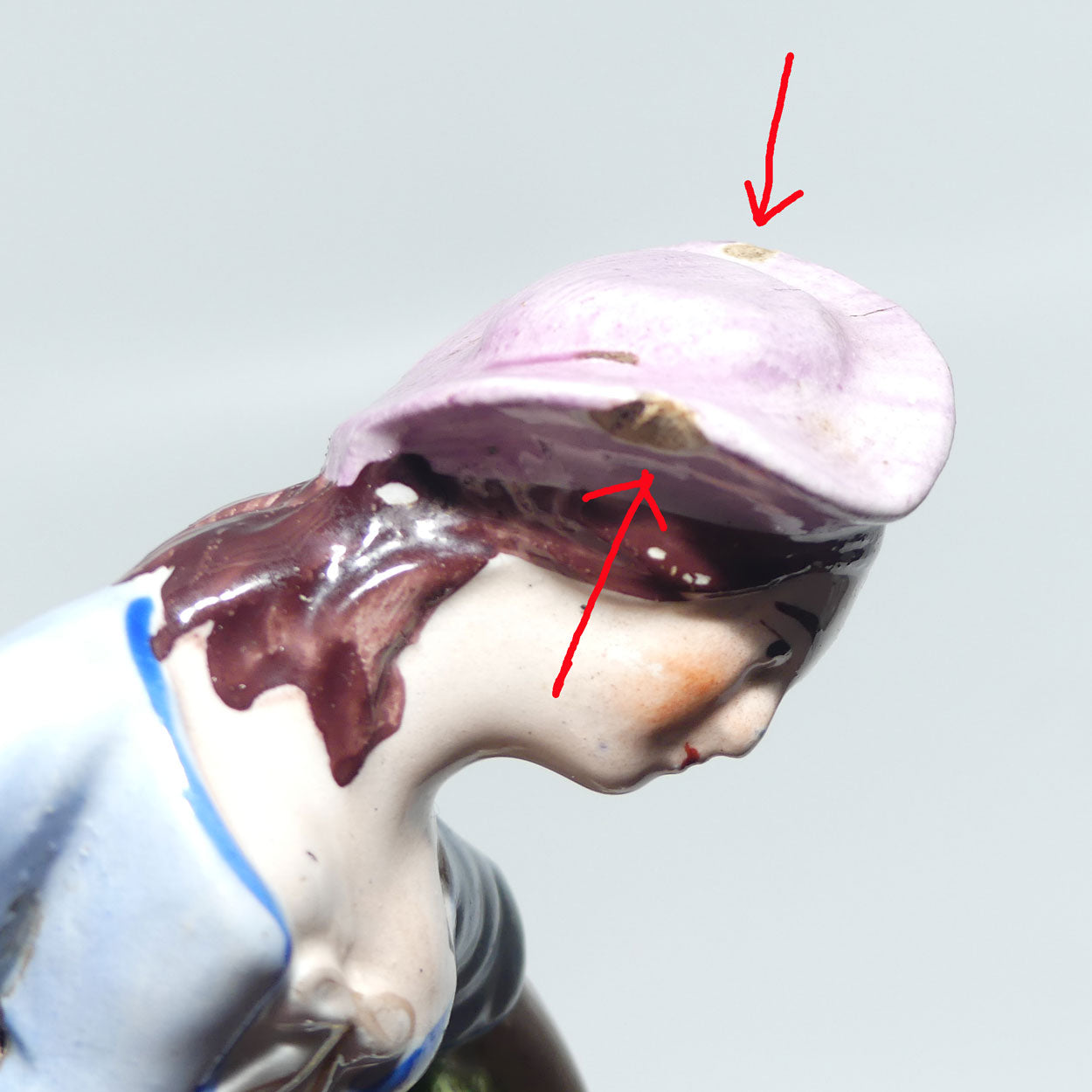 19th Cent Staffordshire Pottery Pair of Flatback Figures | Man with Dog | Lady with Basket