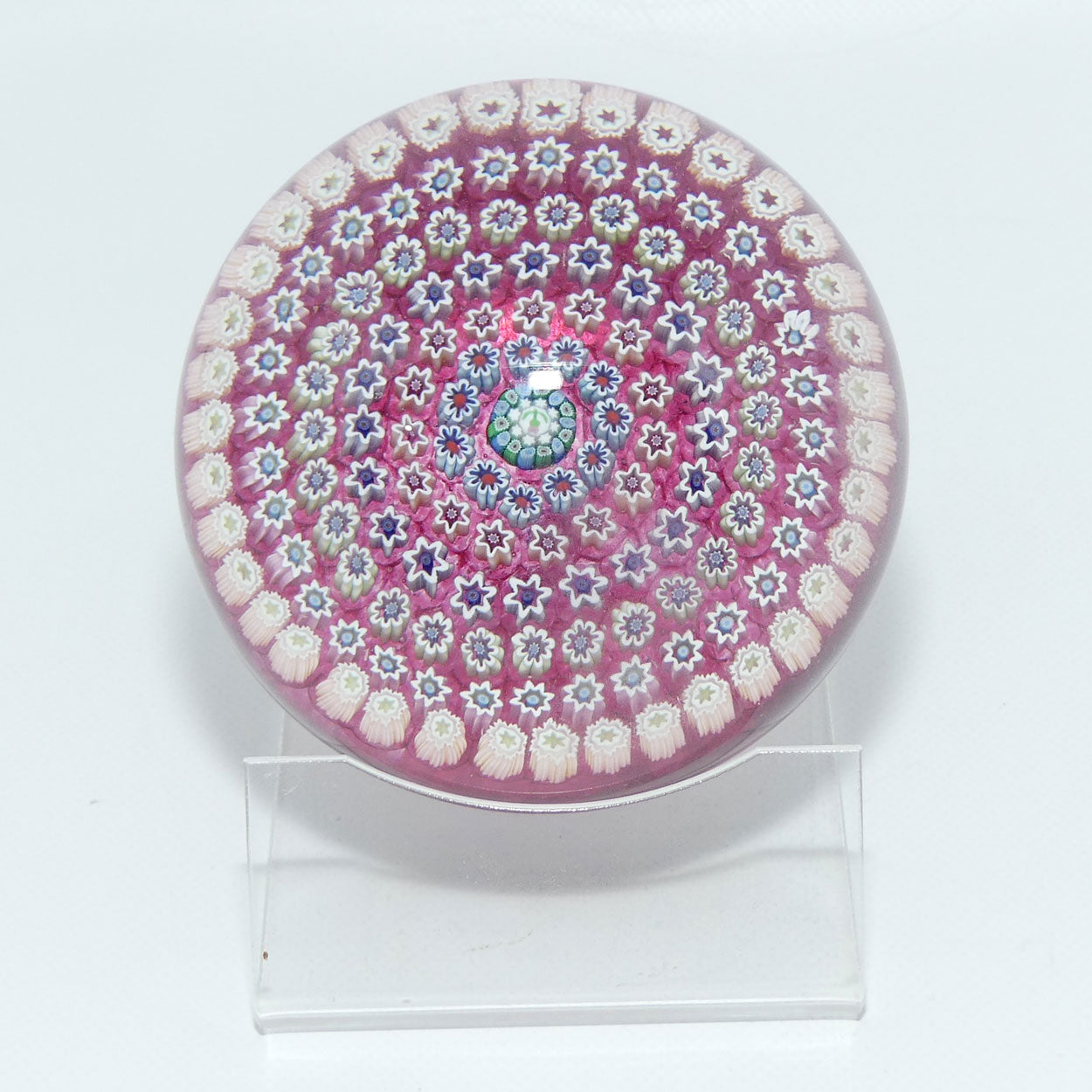 john-deacons-scotland-concentric-millefiori-magnum-paperweight-cranberry