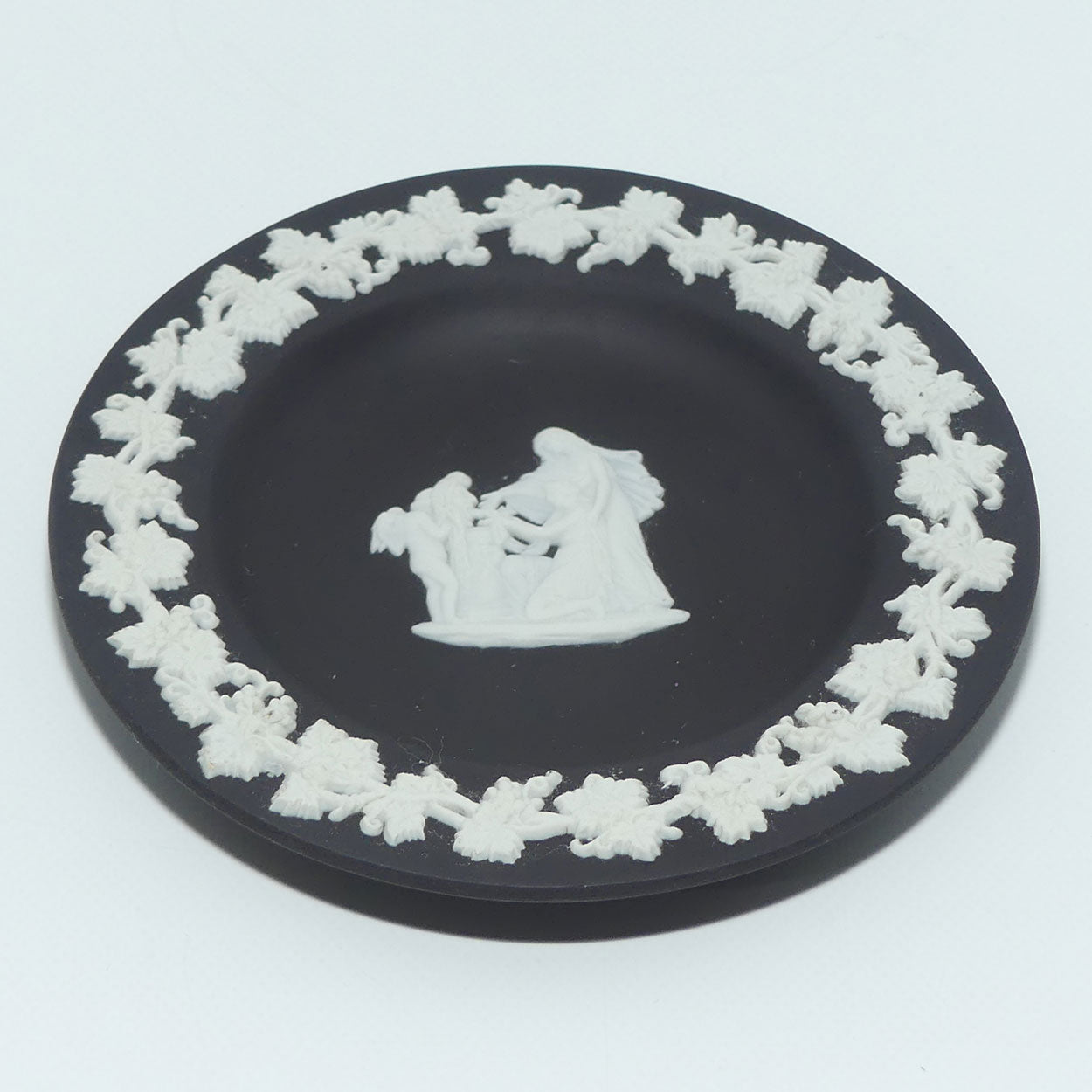 Wedgwood Jasper | White on Black | Cupid as Oracle plate #1