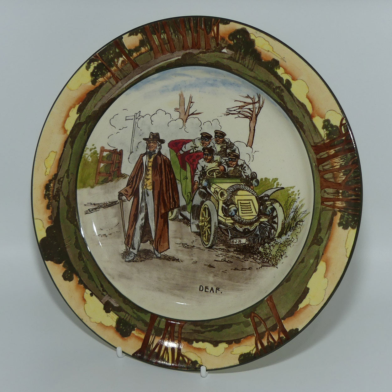 Royal Doulton Early Motoring plate D2406 Scene 2: Deaf