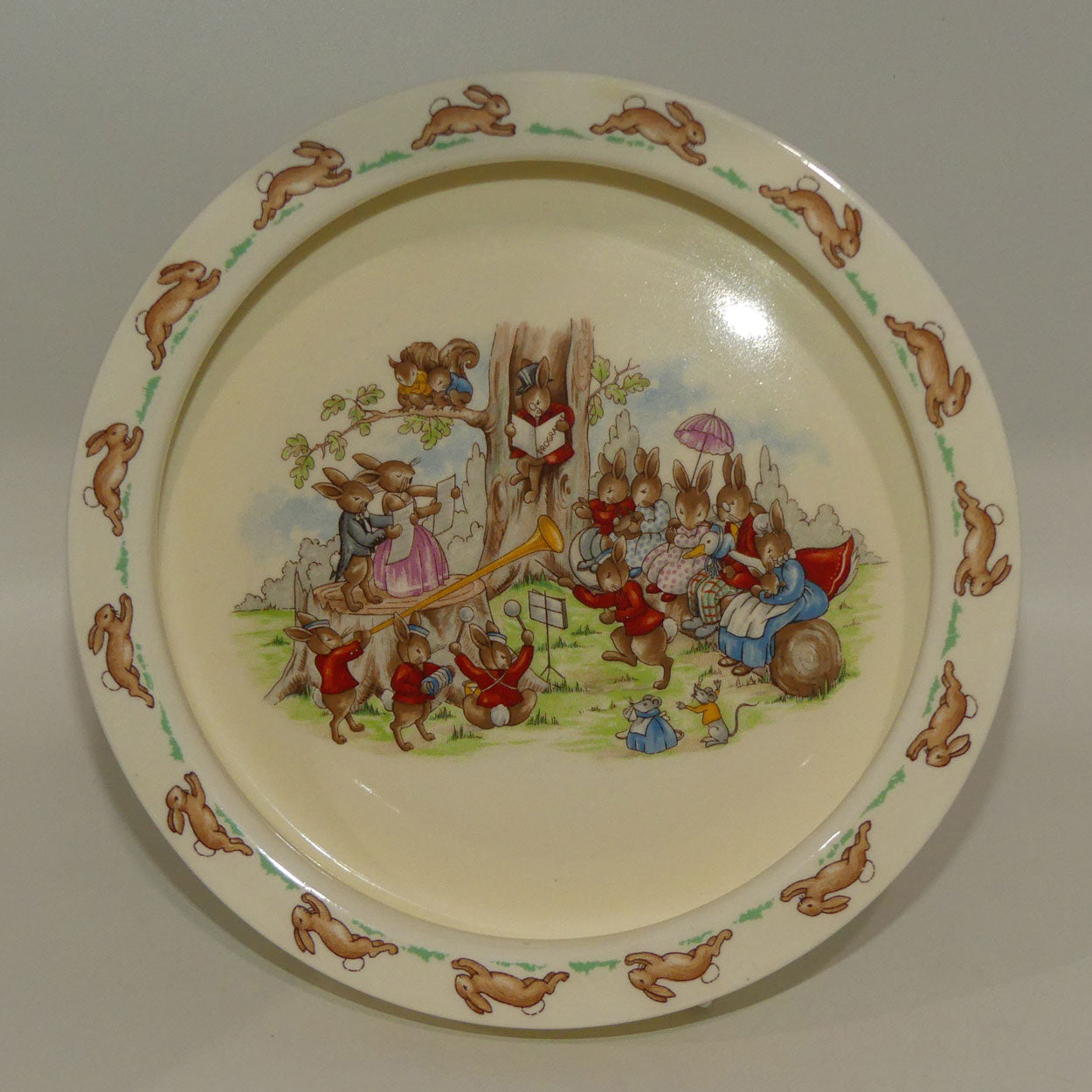 Royal Doulton Bunnykins Tableware The Duet Baby Plate Large Round