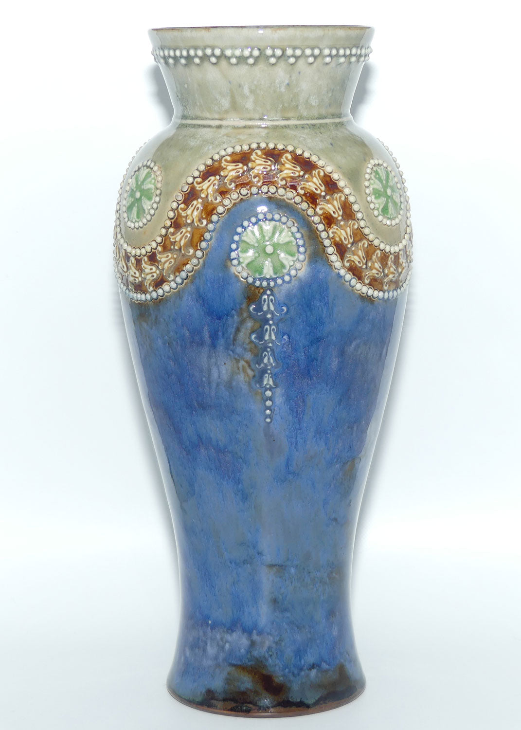 royal-doulton-stoneware-drip-glaze-vase-with-applied-beads-and-floral-decor-ethel-beard