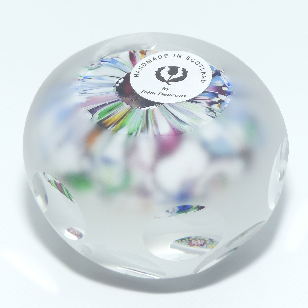 John Deacons Scotland Complex Scramble small paperweight | Sandblasted and Facetted