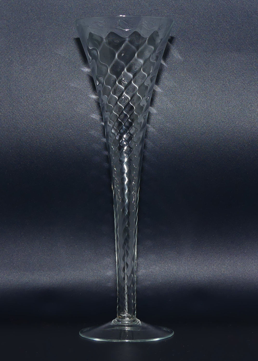 Vintage Dartington Crystal | Frank Thrower design | Swirl pattern Hollow Stem Toasting Flute 200ml