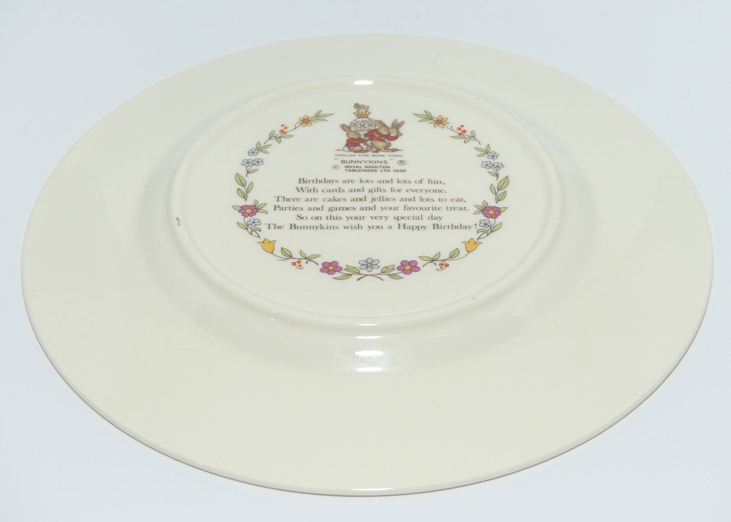 Royal Doulton Bunnykins Tableware Happy Birthday from Bunnykins plate | 20cm