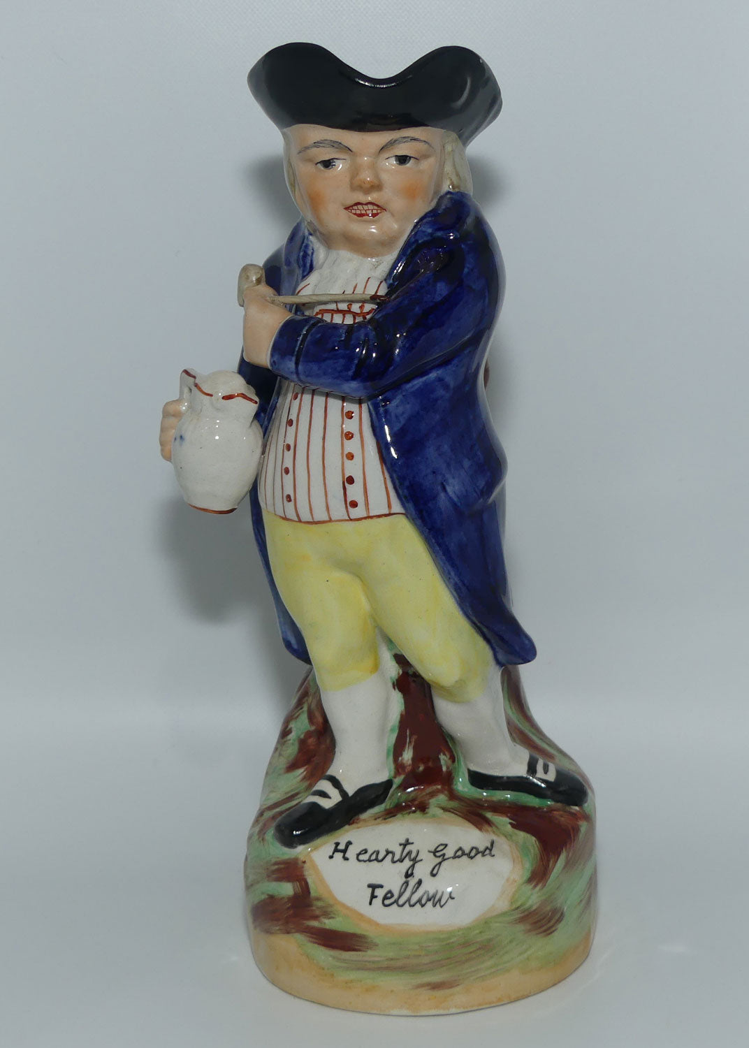Antique Staffordshire Pottery Hearty Good Fellow toby jug