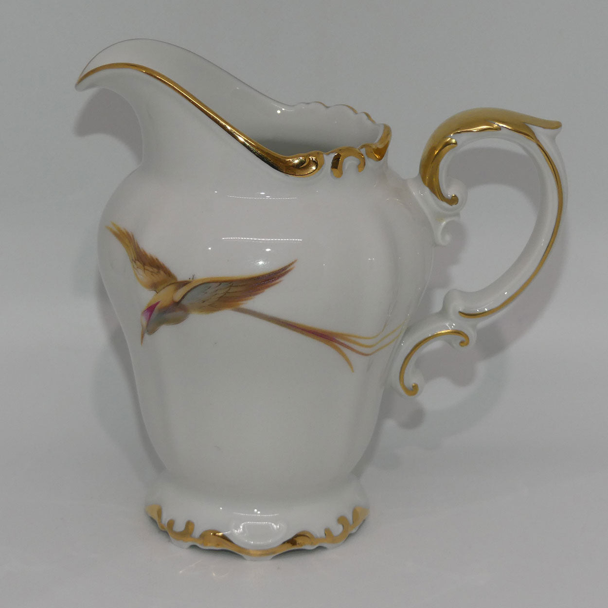 heinrich-and-co-selb-bavaria-bird-pattern-tall-cream-jug