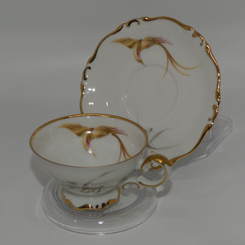 TWO Sets of Vintage SELB factory BAVARIA Germany Heinrich Demitasse Cup Saucer Set, Gold