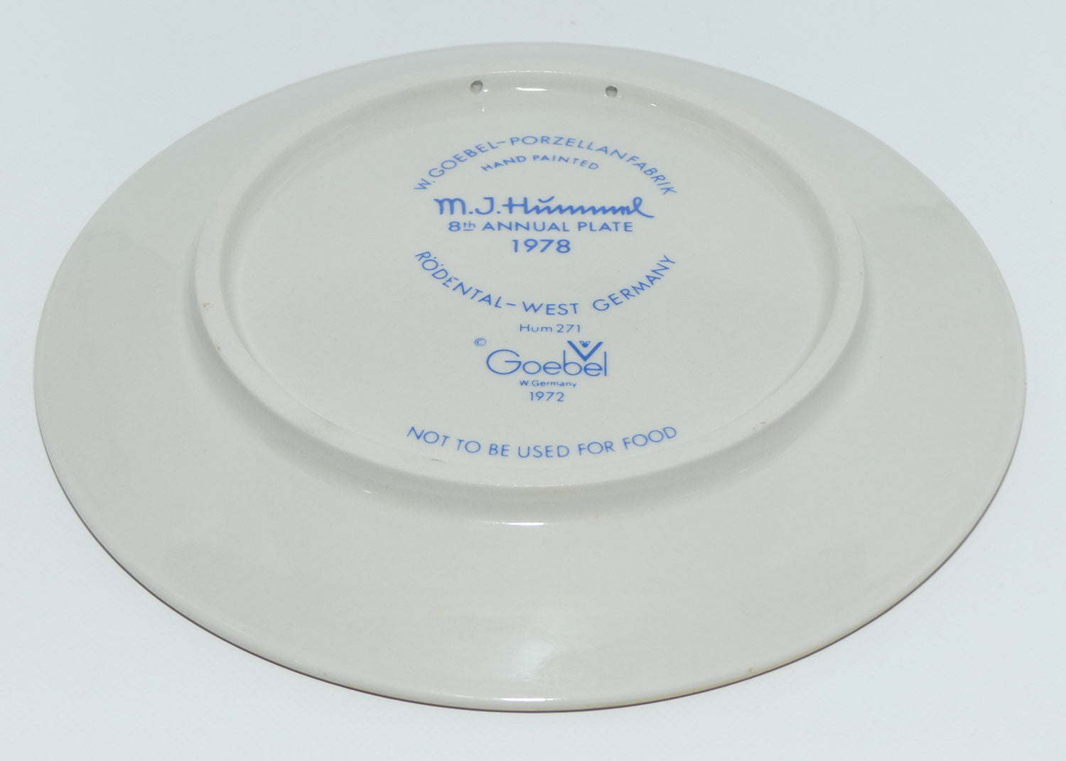 HUM0271 MI Hummel Annual Plate 1978 | Happy Pastime