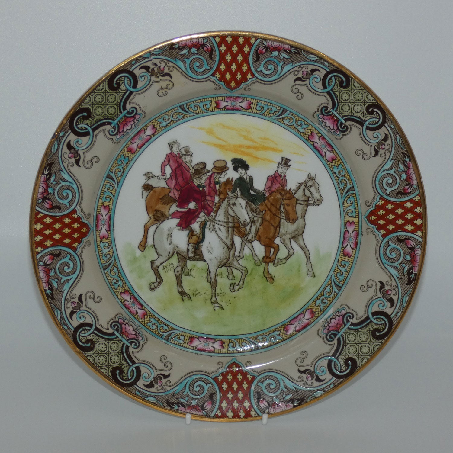 doulton-burslem-hunting-thomson-a-plate-d2215-one-lady