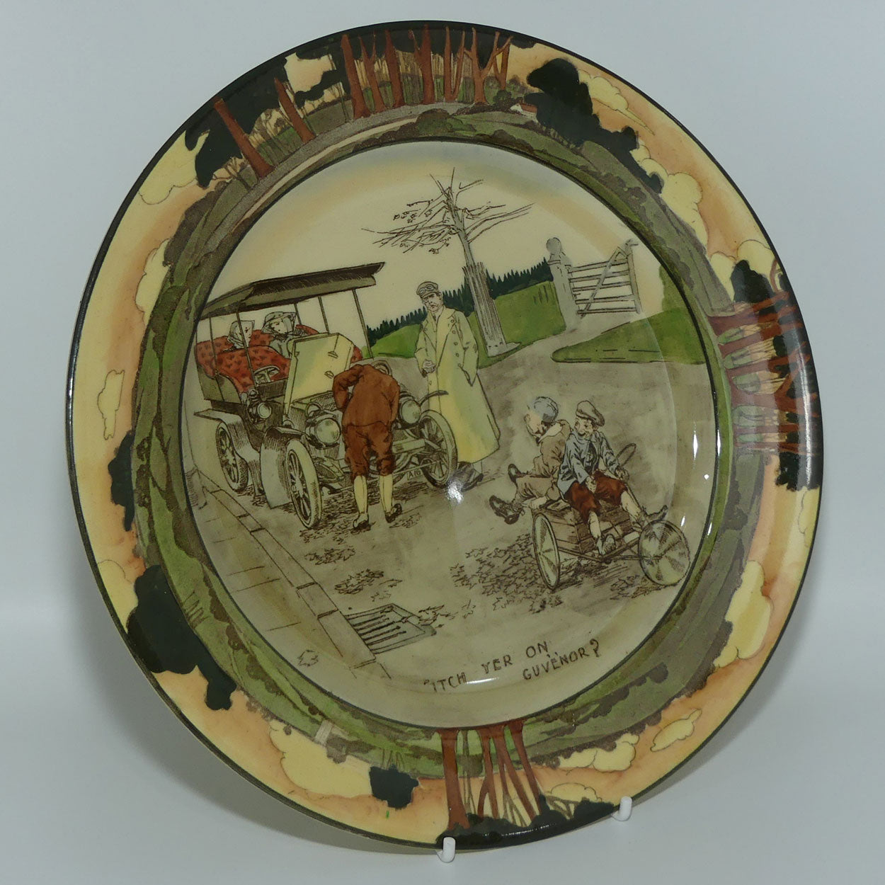 Royal Doulton Early Motoring plate D2406: Itch yer on Guvenor