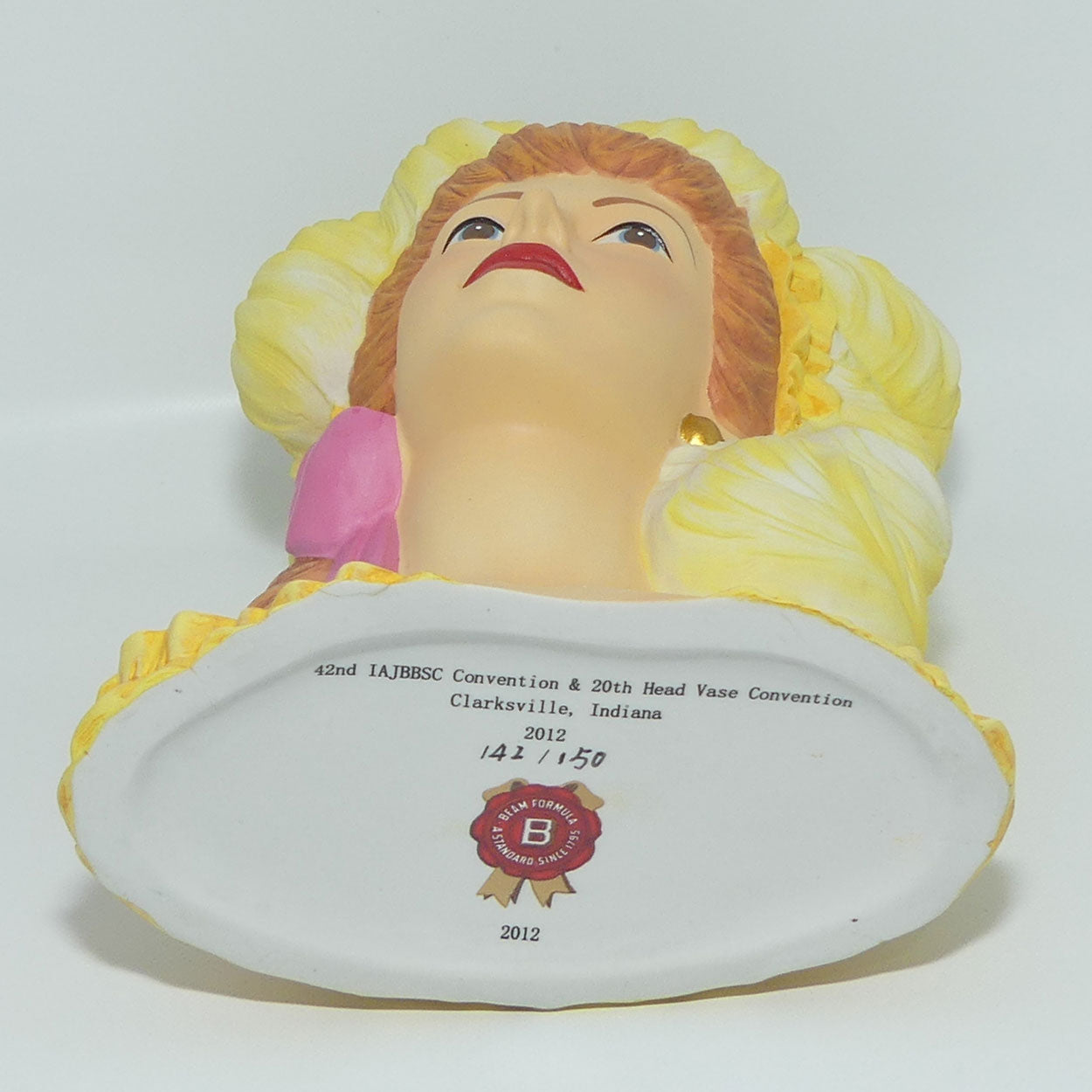 Jim Beam 2012 | IAJBBSC Convention Lady Head vase | Yellow