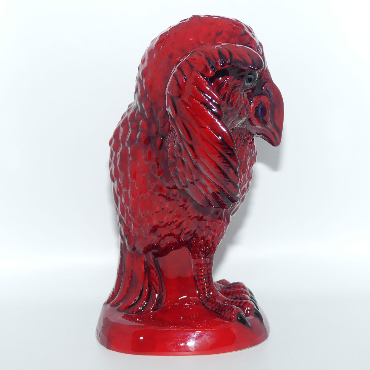 peggy-davies-ceramics-ruby-fusion-glaze-grotesque-bird-the-listener