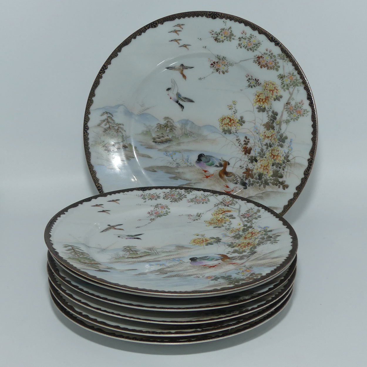 japanese-egg-shell-finely-decorated-kutani-set-of-7-plates