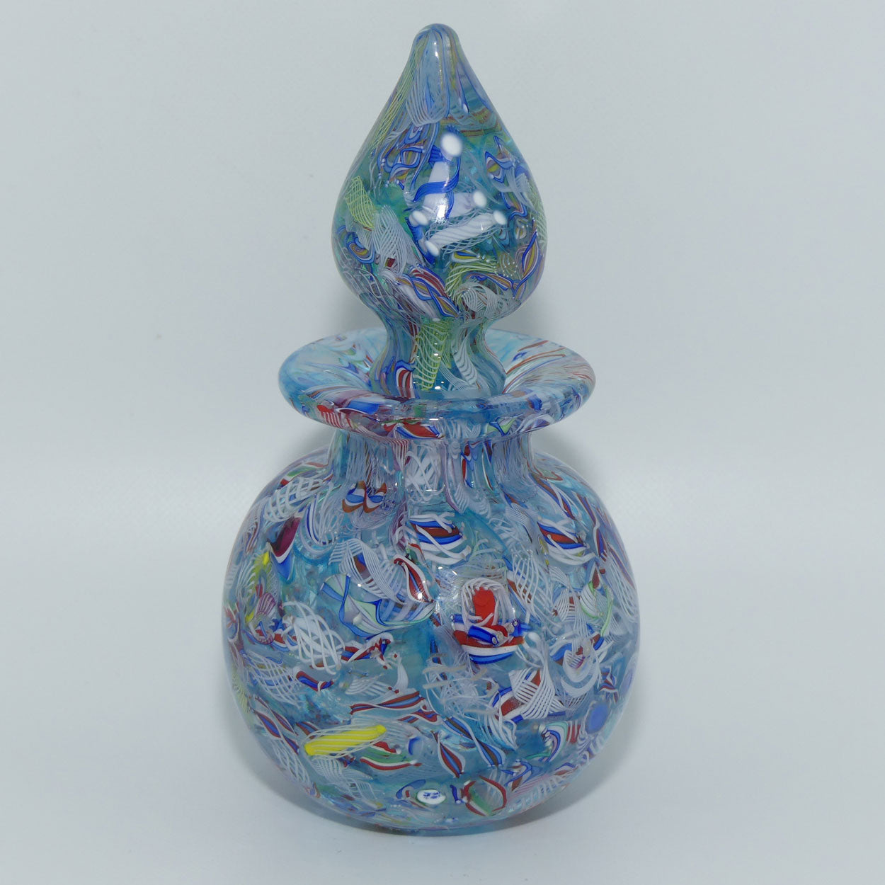 John Deacons Scotland Perfume Bottle Latticino End of Day | Pale Blue