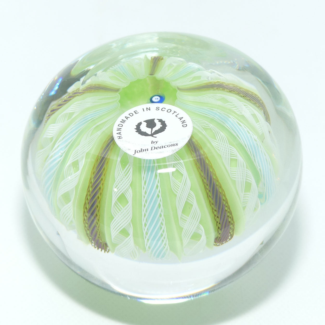john-deacons-scotland-bubble-crown-large-paperweight-lime