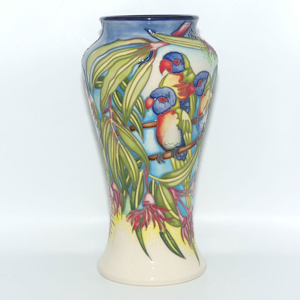 Moorcroft Australian Exclusive Rainbow Lorikeets 95/10 vase Trial