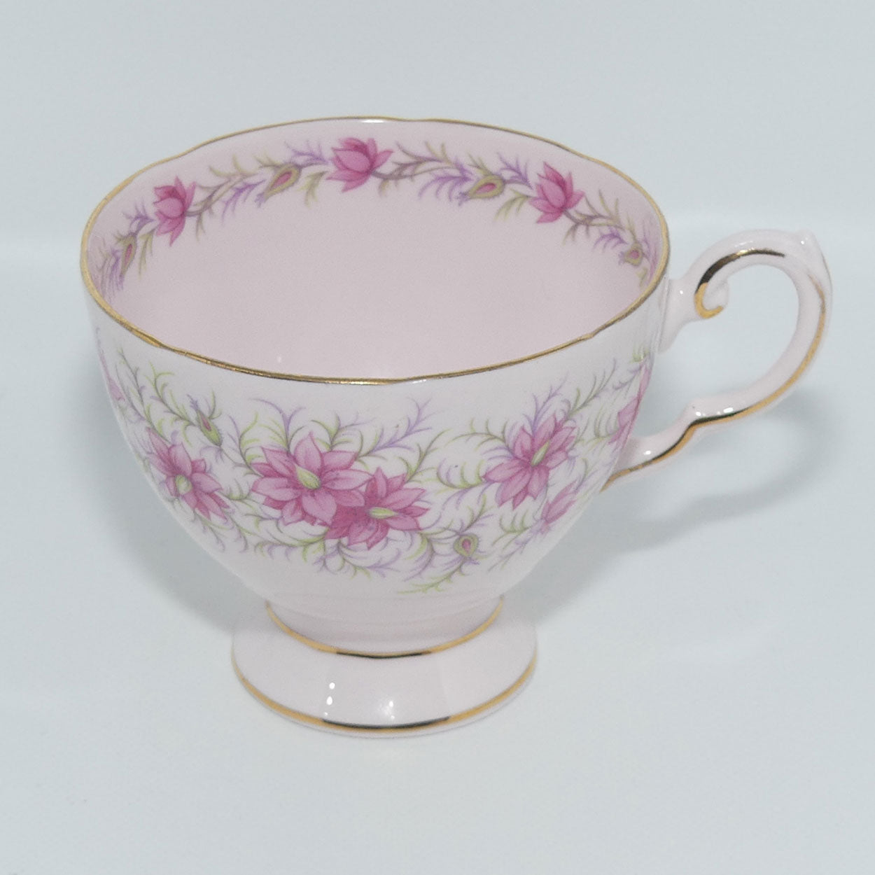 Tuscan Fine English Bone China Pretty Pink Love in the Mist trio | large plate