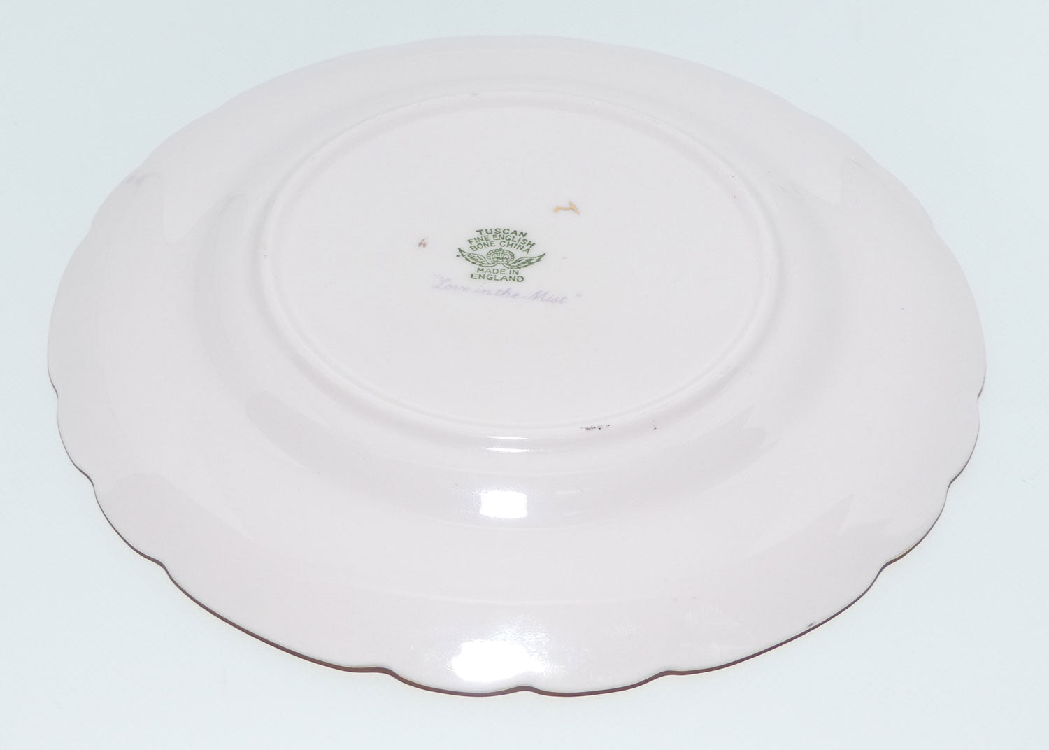 Tuscan Fine English Bone China Pretty Pink Love in the Mist trio | large plate