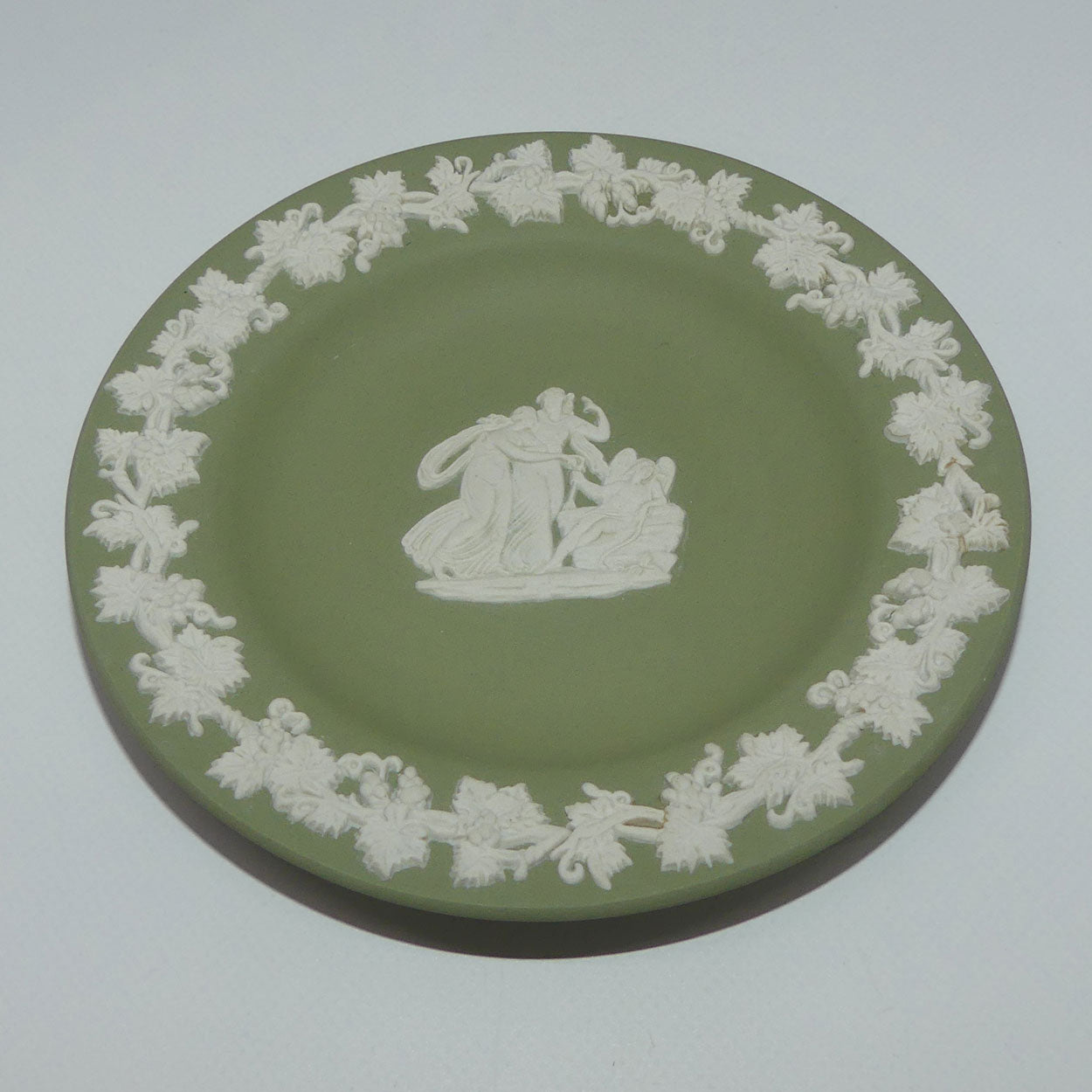 wedgwood-jasper-white-on-sage-green-maidens-and-angel-miniature-plate