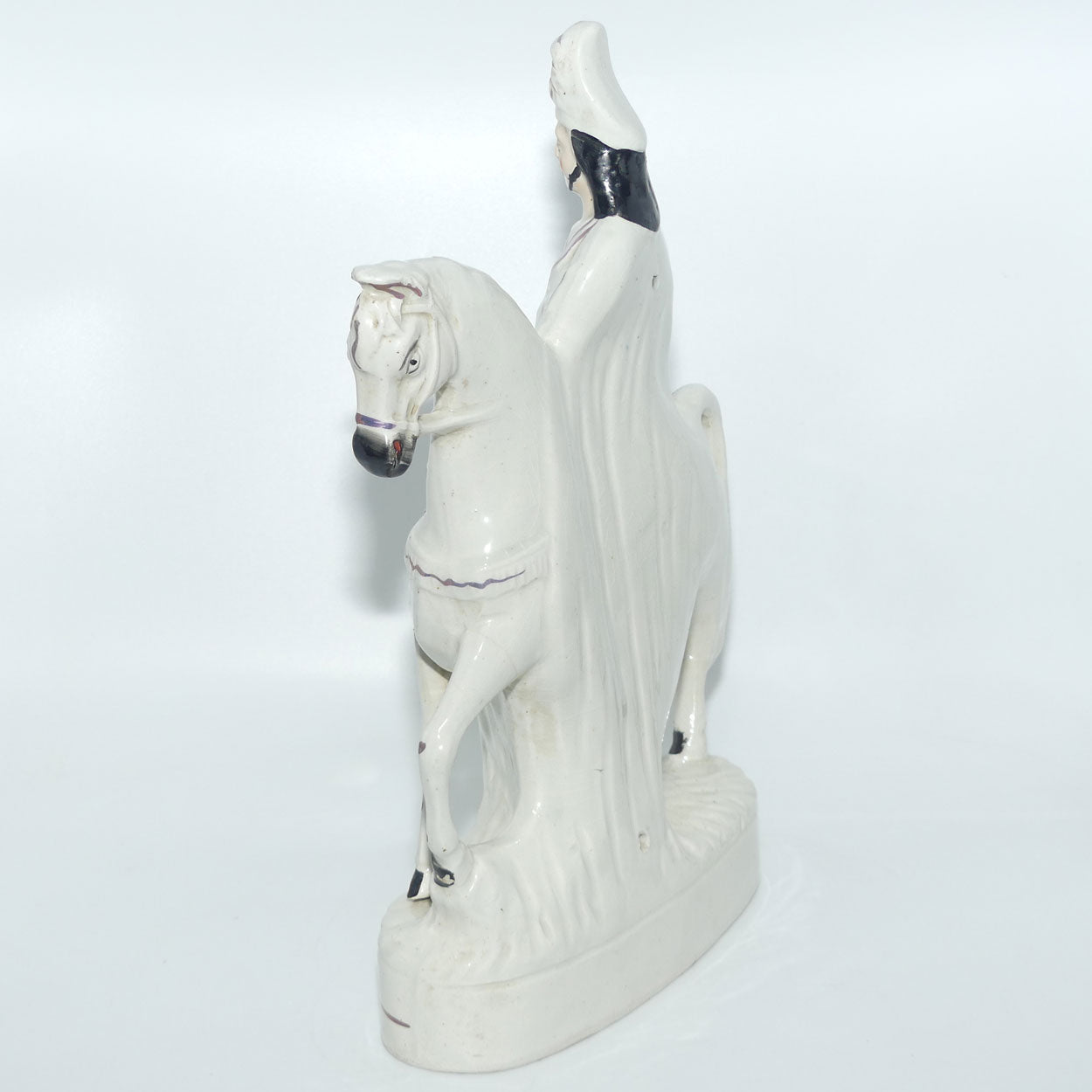 Antique Staffordshire Pottery Man on Horse figure | Large