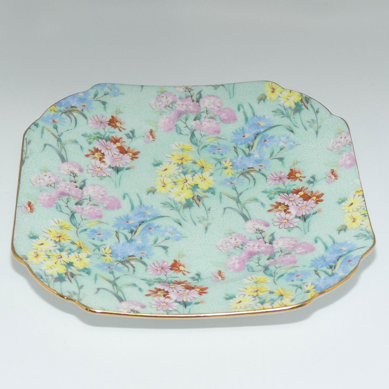 Shelley Cambridge Shape Melody Chintz trio | Square Plate | Pattern X12973