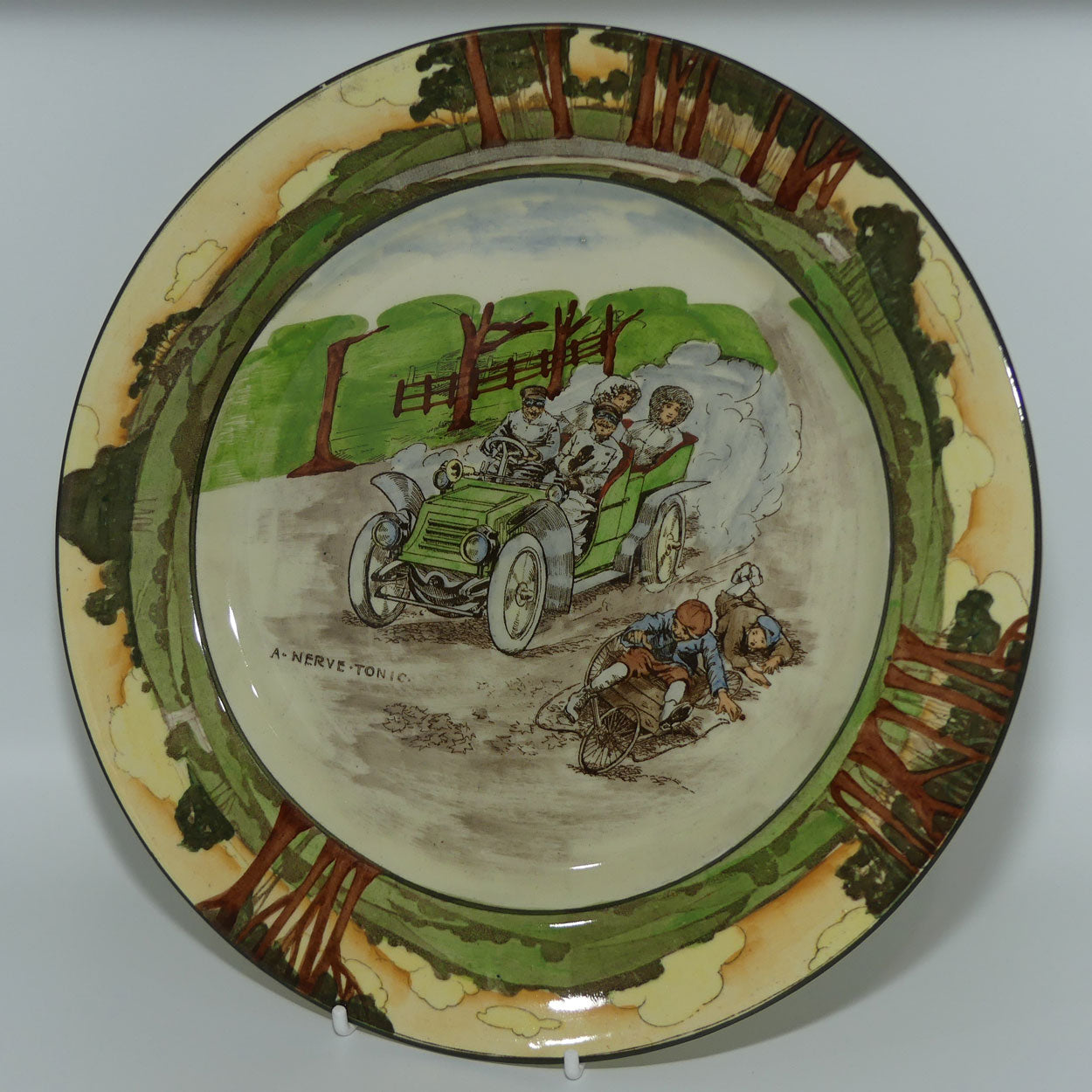 Royal Doulton Early Motoring plate D2406 A Nerve Tonic | Large