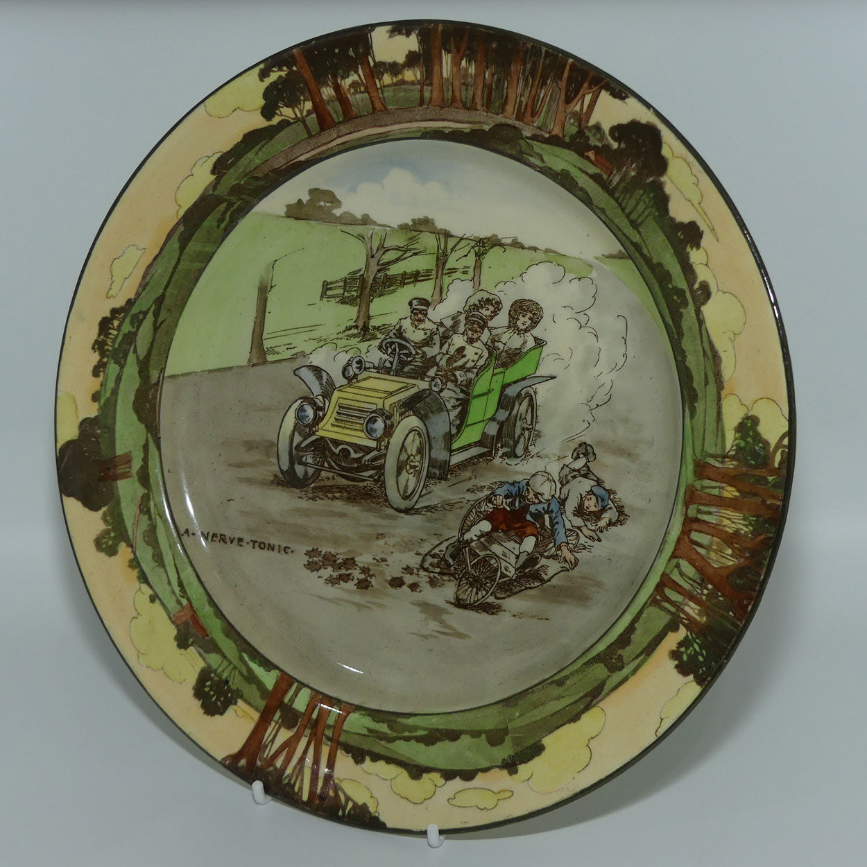 Royal Doulton Early Motoring plate D2406 A Nerve Tonic | Large