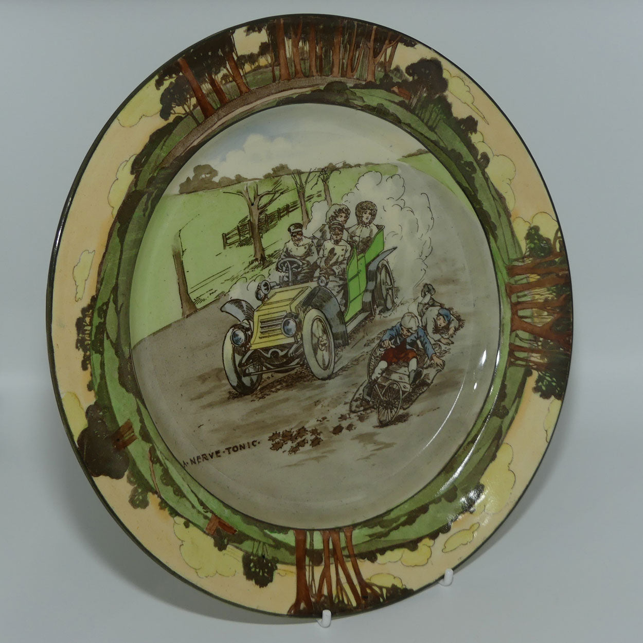 Royal Doulton Early Motoring plate D2406 A Nerve Tonic | Large