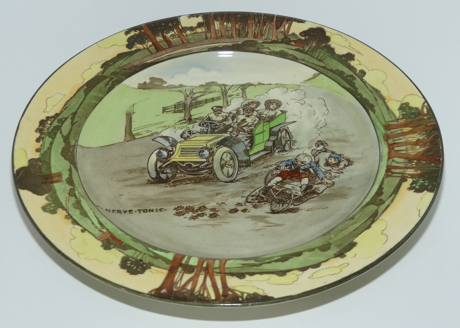 Royal Doulton Early Motoring plate D2406 A Nerve Tonic | Large