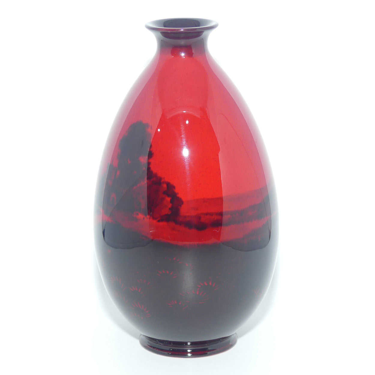 Royal Doulton Flambe Churches or Castle scene vase | Shape 7777